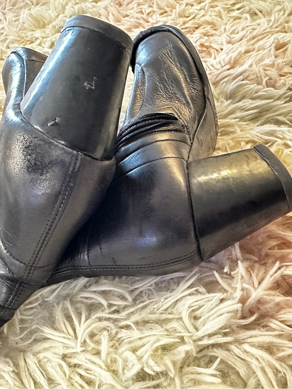 Chanel Knee High Cap Toe Ruffle CC Boots Size 36.5 - Picture 11 of 13
